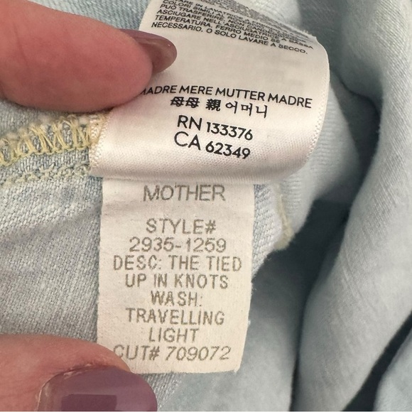 Mother x Anthropologie - Tied Up In Knots Blouse Blue Denim Shirt Sz M - Picture 10 of 11